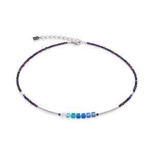 Cube Story Minimalistic Sparkling necklace blue