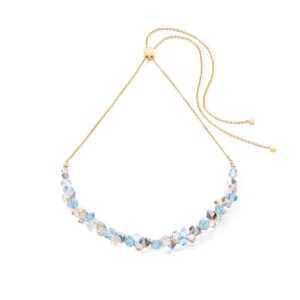 Dancing Crystals necklace gold aqua