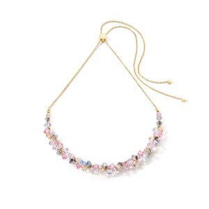 Dancing Crystals necklace gold light rose