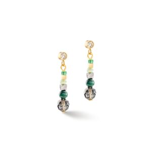 Earrings Amulet Glamorous Green gold
