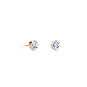 Earrings Crystal & stainless steel light blue