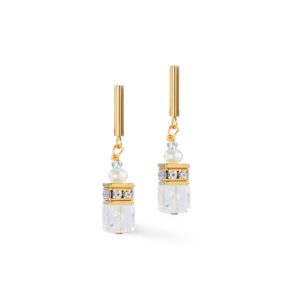 Earrings GeoCUBE® Fusion Precious Pearl Mix gold-white