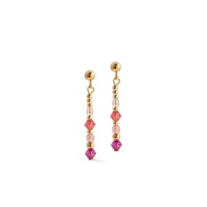 Earrings Golden Sphere Shape Mix rose