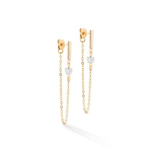 Earrings Mini Cubes & Chain gold-black