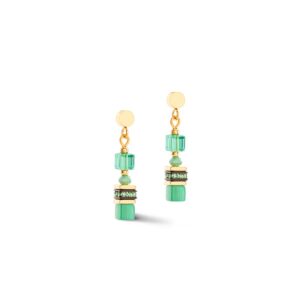 Earrings Mini Cubes green
