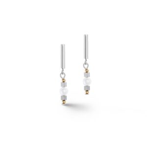 Earrings Orbit freshwater pearl silver