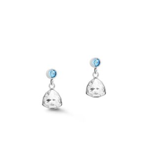 Earrings Pendant Curvy Triangle aqua