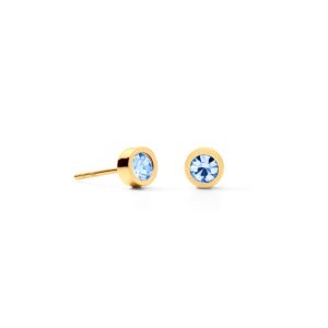 Earrings Sparkling Dot gold light blue