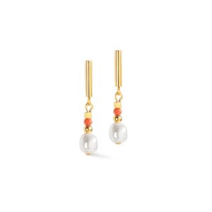 Earrings Sunset Pearl gold-coral