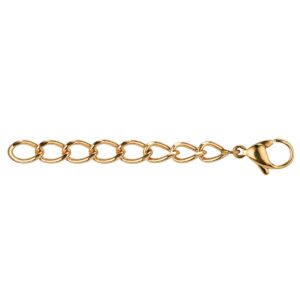 Extension chain with clasp stainless steel gold