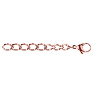 Extension chain with clasp stainless steel rose gold
