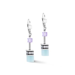 GeoCUBE® Iconic earrings aqua-lilac