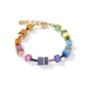 GeoCUBE® Bracelet multicolour rainbow gold