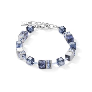 GeoCUBE® Bracelet sodalite & haematite blue
