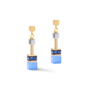 GeoCUBE® Earrings blue-gold