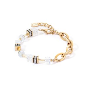 GeoCUBE® Festive Layer bracelet gold-white