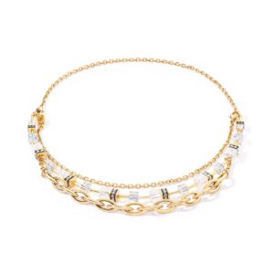 GeoCUBE® Festive Layer necklace gold-white