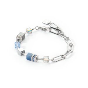 GeoCUBE® Fusion Chain bracelet silver blue