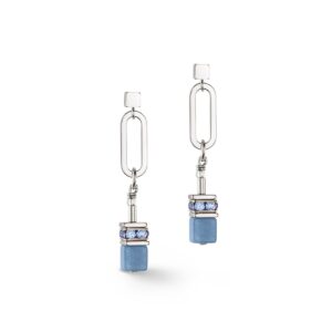 GeoCUBE® Fusion Chain earrings silver blue