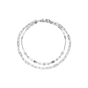 GeoCUBE® Fusion Chain necklace silver blue