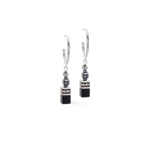 GeoCUBE® Fusion Winter Hoop Earring silver-black