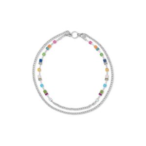 GeoCUBE® Iconic Boho necklace silver-multicolour