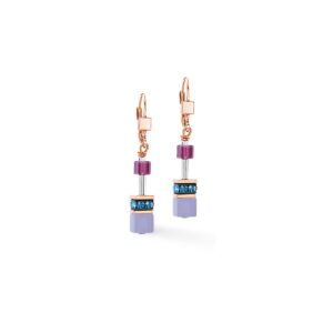 GeoCUBE® Iconic earrings Blue Moon rose gold