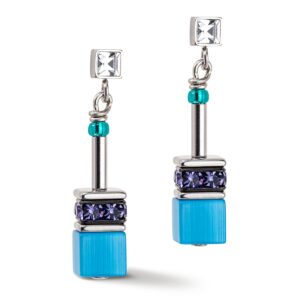 GeoCUBE® Iconic earrings turquoise-purple