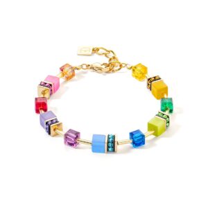 GeoCUBE® Iconic Layer bracelet gold-rainbow
