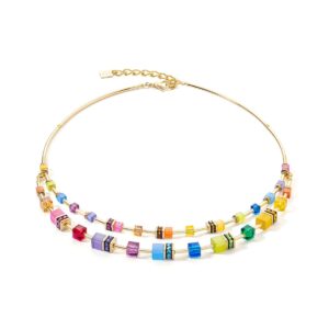 GeoCUBE® Iconic Layer necklace gold-rainbow