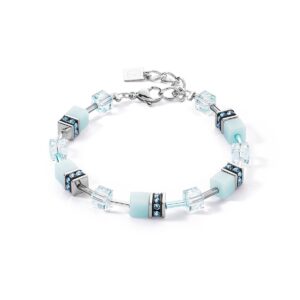 GeoCUBE® Iconic Mono Silver bracelet ice blue