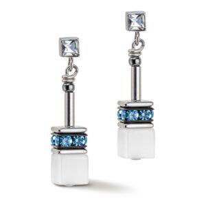 GeoCUBE® Iconic Monochrome earrings aqua