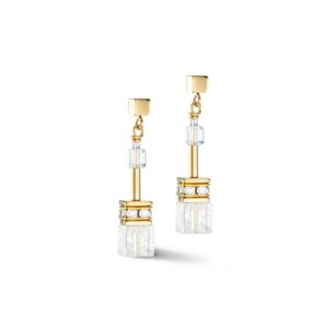 GeoCUBE® Iconic Nature earrings gold white