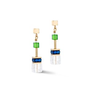 GeoCUBE® Iconic Nature earrings multicolour gold