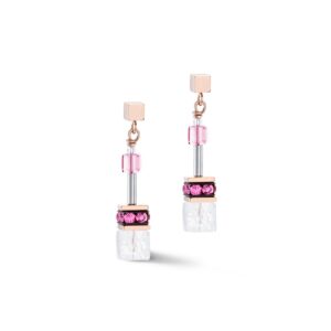 GeoCUBE® Iconic Nature earrings pink white