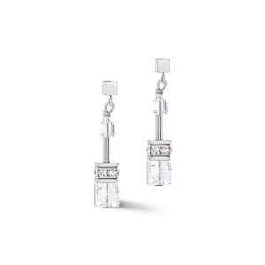 GeoCUBE® Iconic Nature earrings silver-white