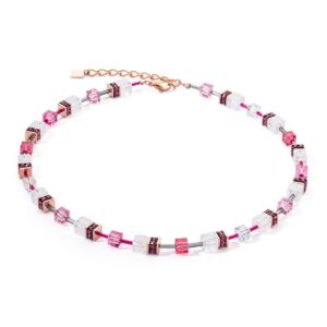 GeoCUBE® Iconic Nature necklace pink white