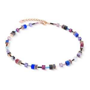 GeoCUBE® Iconic necklace Blue Moon rose gold