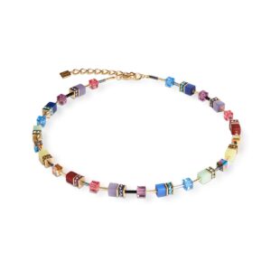 GeoCUBE® Iconic necklace Festive gold-multicolour