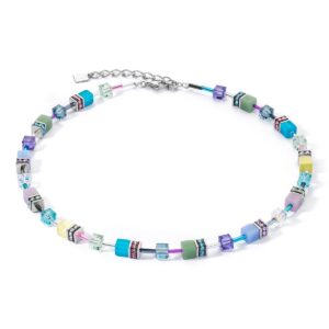 GeoCUBE® Iconic necklace silver-ice pastels