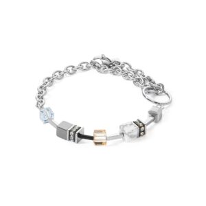 GeoCUBE® Iconic Precious Chain bracelet grey-beige