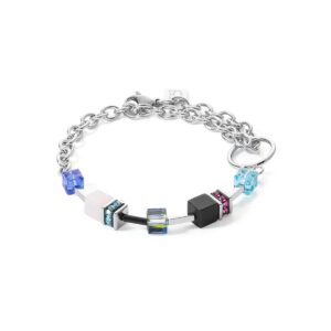 GeoCUBE® Iconic Precious Chain bracelet silver-multicolour