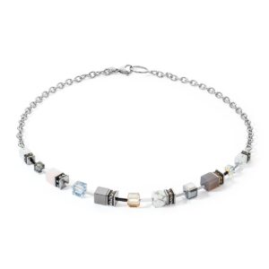 GeoCUBE® Iconic Precious Chain necklace grey-beige