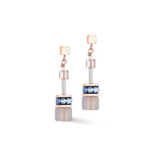 GeoCUBE® Iconic Precious earrings light blue-beige