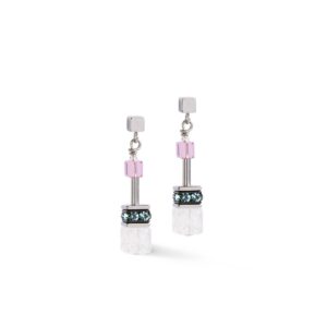 GeoCUBE® Iconic Precious earrings pink-lilac