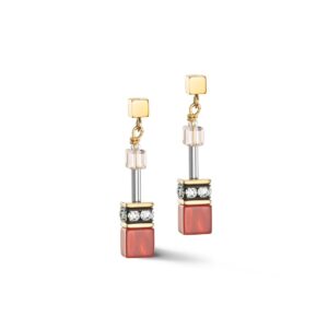 GeoCUBE® Iconic Precious earrings red-beige