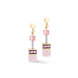 GeoCUBE® Iconic Precious earrings rose-orange