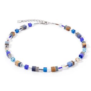 GeoCUBE® Iconic Precious necklace blue-brown