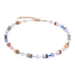 GeoCUBE® Iconic Precious necklace light blue-beige
