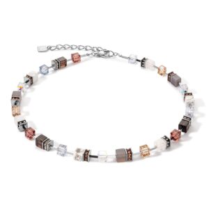 GeoCUBE® Iconic Statement Precious necklace cognac-beige
